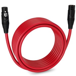 LyxPro 15 ft Red Balanced XLR Cable – 3‑Pin Male‑to‑Female Mic Cord for Studio, Live - 1 of 4