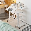 Liftable Standing Desk, Portable Rolling Computer Desk with Lockable Casters, Adjustable Height, 2-Tier Workstation - 2 of 4