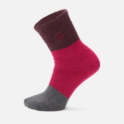 Women's Timberland Color Block Fuzzy Shortie Crew Socks