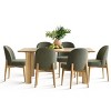 7-Piece Dining Set for 6, 67'' Rectangle Dining Table Set with 6 Armless Upholstered Linen Fabric Dining Chairs with Soild Wood Legs-Maison Boucle - 3 of 4