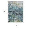 HomeRoots 10' Blue And Green Abstract Runner Rug - 3 of 4