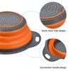 Unique Bargains Kitchen Collapsible Colander Silicone Round Foldable Strainer with Handle - 2 of 4
