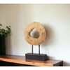 HomeRoots 19" Brown and Black Wood Log Cross Section Tabletop Sculpture - 2 of 4