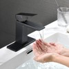 Cobbe Single Handle Bathroom Sink Faucet for Vanity Waterfall Spout Design Single-Hole Installation With Pop-Up Drain Matte Black - 3 of 4