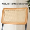 COWLOWN Light Blue 2 Piece Mid - Century Modern Rattan Chairs with Chrome Metal Legs, Cane Back, and Upholstered Cushions Ideal for Home Dining - 4 of 4