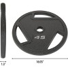 Gulches Cast iron flat weight plates for strength training and weight lifting, Olympic or standard, multiple sizes - 4 of 4