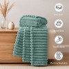 Cozy Soft Striped Fleece Blankets Decorative Plush Luxury Ribbed Warm Blanket for Couch, Sofa, Chair & Bed  - Lux Decor Collection - 3 of 4