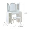 Teamson Kids Deluxe Glow Wooden Vanity Desk with LED Lights & Cork Panels, White - 4 of 4