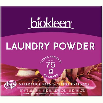 Biokleen Laundry Detergent Powder, Citrus Scent  Plant-Based 5 Pounds
