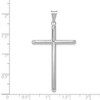 Black Bow Jewelry 14k White Gold Large 3mm Hollow Tube Cross Pendant - 2 of 4