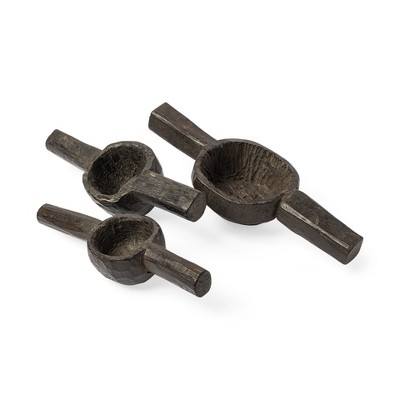 HomeRoots Set of Three 3" Brown Metal Tabletop Sculpture