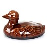 Gibson 9 Inch Stoneware Sculpted Goose Covered Oval Baker in Brown - 4 of 4