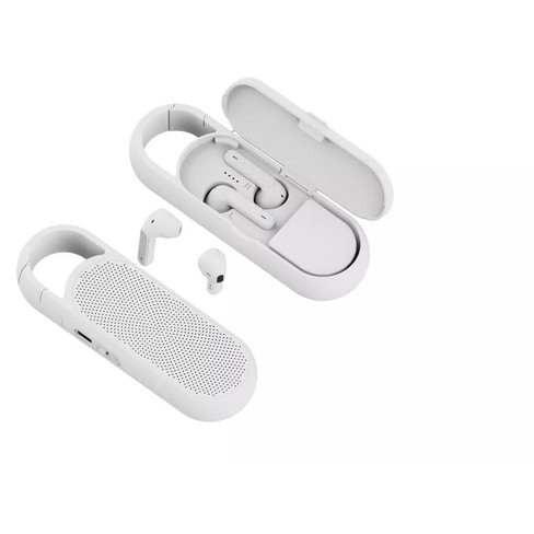 Voorafgaan deugd Relativiteitstheorie Link 2 In 1 True Wireless Earbuds With Bluetooth Speaker Duo Charging Case  Great For Outdoor Activities, Sports, Biking, Picnic, Camping - White :  Target