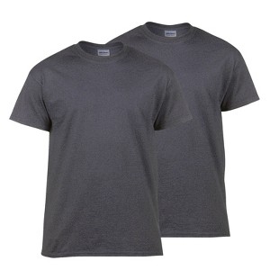 2 Pack Gildan Men's Heavy Cotton Short Sleeve Crew Neck Classic Fit T-Shirt - 1 of 4