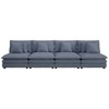 141.6" Corduroy Modular Straight Sectional Sofas with Two-Layer Seat Cushion, Removable Pillows and Extra-Deep Seat - 4 of 4