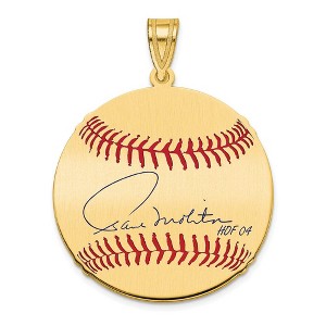 Black Bow Jewelry 14K Gold Plated Paul Molitor Signature MD Enamel Baseball Pendant - 1 of 4