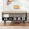 Shoe Bench, Storage Bench, Entryway Bench with Cushion, Shoe Shelf with Seat, Space-Saving, Modern Style, for Living Room, Bedroom, Hallway - 3 of 4