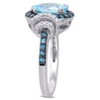 EVERLY JEWELRY | Sterling Silver 1/8 CT TW Diamond and 4.81 CT TGW London and Sky Blue Topaz Halo Ring Black Rhodium Plated - 2 of 4