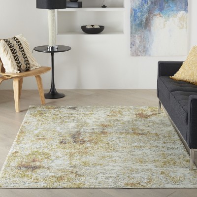 Abstract Tawny Golden 5'3" x 7'3" Synthetic Easy-Care Rug