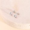 Girls' Multicolored Round CZ Screw Back Sterling Silver Earrings - In Season Jewelry - 4 of 4