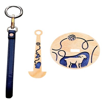 Portable Wrist Yarn Holder, Wrist Pendant Yarn Holder Spinner, Wooden Wrist Yarn Holder, With Wrist Strap, Mini Minder