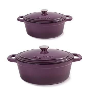 Bruntmor Purple 2-in-1 Square Enamel Cast Iron Dutch Oven Baking Pan Set,  0.87 H 4.72 L 5.31 W - Foods Co.