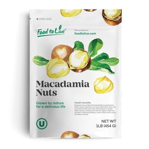 Dry Roasted Macadamia Nuts – Oven Roasted Whole Nuts, Unsalted, No Oil Added, Great Vegan Snack, Keto, Kosher, Bulk. - 1 of 4
