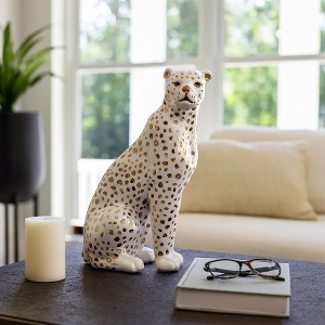 Decorative Leopard Sculpture for Home Decor - Contemporary Figurine for Bathroom, Office, Bedroom, or Shelf Decor - 1 of 4