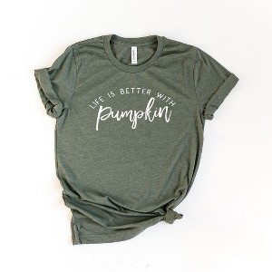 Simply Sage Market Women's Life Is Better With Pumpkin Short Sleeve Graphic Tee - 1 of 2