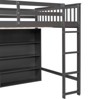NicBex Full Size Loft Bed Pine Bed Frame with 8 Open Storage Shelves, Ladder and Full Length Guardrail, No Box Spring Required, Gray - 4 of 4
