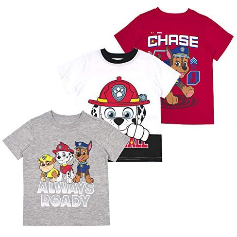 Grey, 7 Always Size Boy\'s Paw Target T-shirt Ready Assortment, Nickelodeon Patrol 3-pack :
