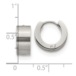 Chisel Stainless Steel Brushed and Polished 6mm Hinged Hoop Earrings - 1 of 4