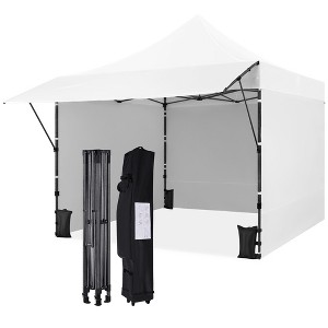 Yaheetech Portable 10 X 10 ft. Pop-up Canopy Tent with 3 Sidewalls and Adjustable Awning - 1 of 4