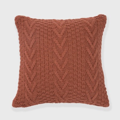 20"x20" Oversize Chunky Sweater Knit Square Throw Pillow - Evergrace