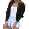 Clearlove Women's Cropped Drop Shoulder Cardigan Long Sleeve Open-Front Knit Shrug Jacket - 2 of 3