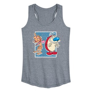 Women's - Ren & Stimpy - Friendly Laughter Graphic Racerback Tank - 1 of 4