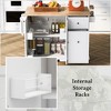 LOVSON Rolling Kitchen Cart on Wheel ,with Storage Rack and 3 Tier Pull Out Cabinet Organizer,Spice Rack,Towel Rack,Drop Leaf Kitchen Island,White - 4 of 4