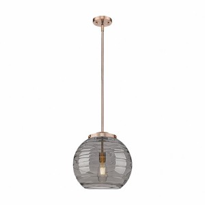 Athens Deco Swirl - 1 Light Stem Hung Pendant In Industrial Style-14.88 Inches Tall and 13.75 Inches Wide - 1 of 1
