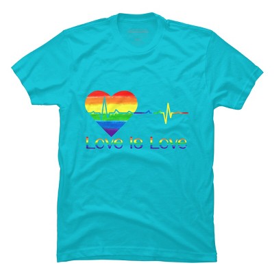 Adult Design By Humans Pride Love is Love Heartbeat By WinterJJ T-Shirt