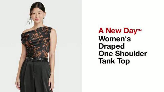 Women's Draped One Shoulder Tank Top - A New Day™, 2 of 5, play video