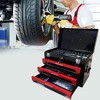 Maggift Tool Boxes and Totes, Portable 3-Drawer Steel Toolbox Multi-Function Tool Storage for Garage or Home, Black and Red 21.14"*13.50"*16.92" - 3 of 4