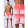 INSPIRE CHIC Men's Gradient Color Drawstring Elastic Waist Lining Summer Swimming Trunks - 4 of 4
