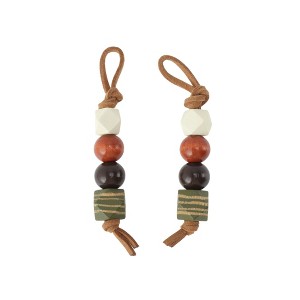 Unique Bargains Zebra Pattern Beads Shoelace Charms 1 Pair - 1 of 4