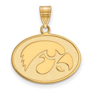 Black Bow Jewelry 14k Yellow Gold Plated Sterling Silver Iowa Hawkeyes NCAA Medium Pendant - 1 of 3