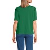 Lands' End Women's Elbow Sleeve Supima Cotton Boatneck T-Shirt - 2 of 3