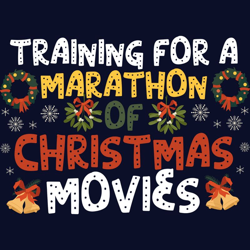 Junior's Design By Humans Training For A Marathon Of Christmas Movies By Thingsandthings T-Shirt, 2 of 4