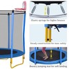 65" Mini Trampoline With Basketball Hoop And Ball, 5.5FT Mini Toddler Trampoline With Safety Enclosure Net Gifts For Boys Girls - 2 of 4