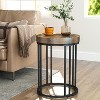 Tribesigns Wooden Circle C Round Accent Table, Brown : Target