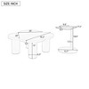 Modern Coffee Table Set of 2, Irregular Shape Coffee Table with Four Roman Column Legs and End Table with Glass Top for Living Room - 3 of 4