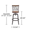 Kensington Hill Rookery Hammered Bronze and Wood Adjustable Swivel Bar Stool - 4 of 4